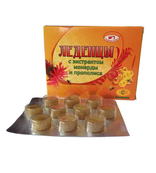 Леденцы без сахара с экстрактом монарды с прополисом