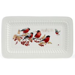 БЛЮДО LEFARD "ЛЕСНАЯ СКАЗКА" 30 СМ ПРЯМОУГ. СНЕГИРИ (КОР=16ШТ.)