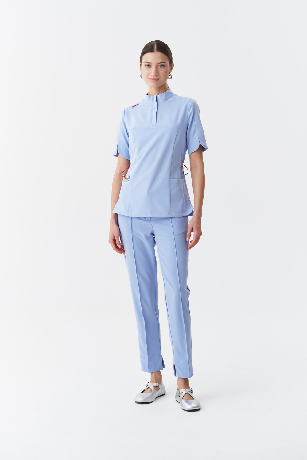 Брюки зауженные медицинские женские Сьют, скайблю