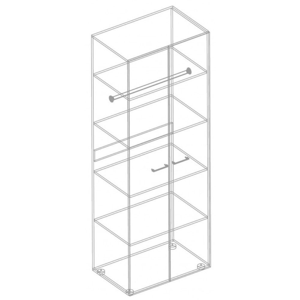 Шкаф МС "Анита" двухстворчатый с полками, (Винтерберг),  Велес, г.Туймазы