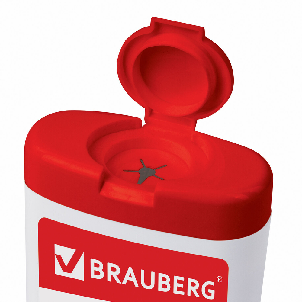 Салфетки для электронных устройств универсальные BRAUBERG компактная туба 100 шт. влажные (4 штуки в упаковке)