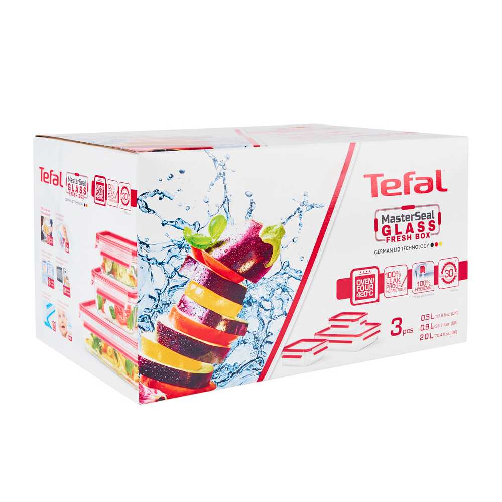 Набор контейнеров Tefal Masterseal Glass 3 предмета N1050210