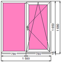 Пластиковое окно 1650 х 1580 ТермА Эко