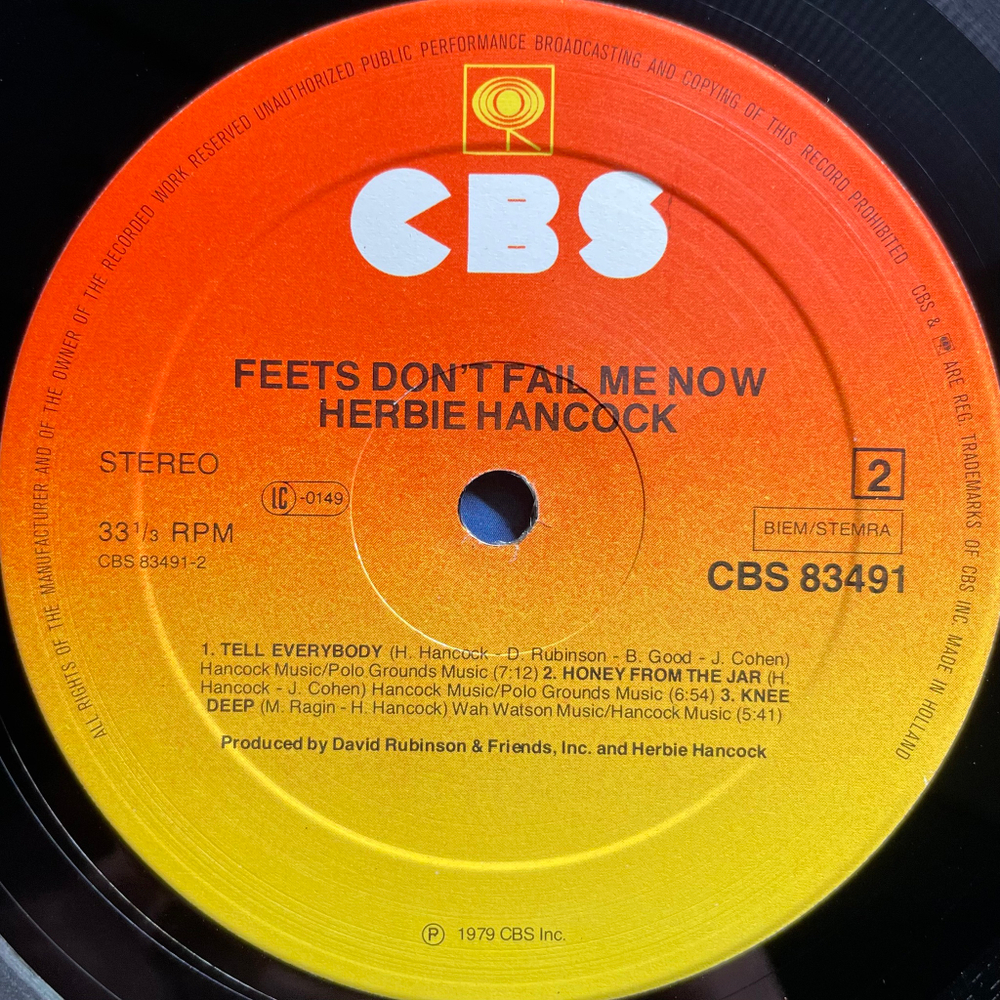 Herbie Hancock ‎– Feets Don't Fail Me Now (Голландия 1979г.)