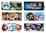 Марки Космос 6 шт. 1974-76 гг. Корабли Союз Салют XF