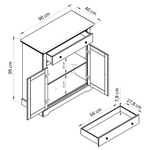 Комод 90х40х99, Асти, с ящиком для одежды и игрушек, в спальню, детскую, прихожую, из МДФ и натурального дуба, белый, Dipriz