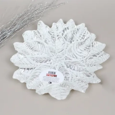 Тарелка 21см «Ледяной цветок» серебро