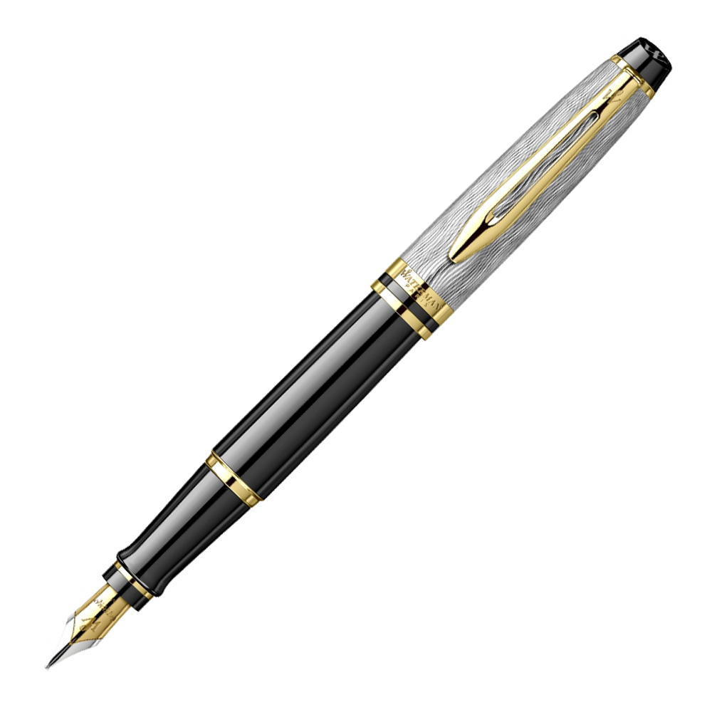 Перьевая ручка Waterman Reflections of Paris Expert DeLuxe Black GT, перо M, чернила: blue в подарочной коробке