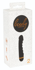 Чёрный вибратор с ребрами Bendy Ripple - 16,5 см. (Цвет: черный)