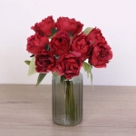 Цветы искусственные «Нежная роза» букет 9шт 23см красные