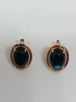 Серьги бижутерные с синим янтарем