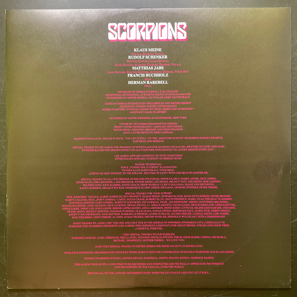 Scorpions ‎– Savage Amusement (Европа 2015г.)