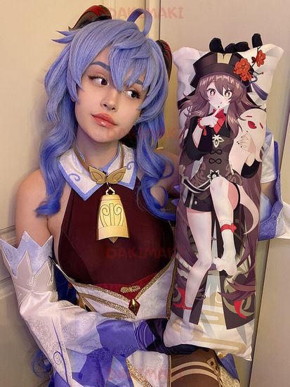 Мини дакимакура Ху Тао из Геншин Импакт | Genshin Impact арт. M0933, 60х20 см