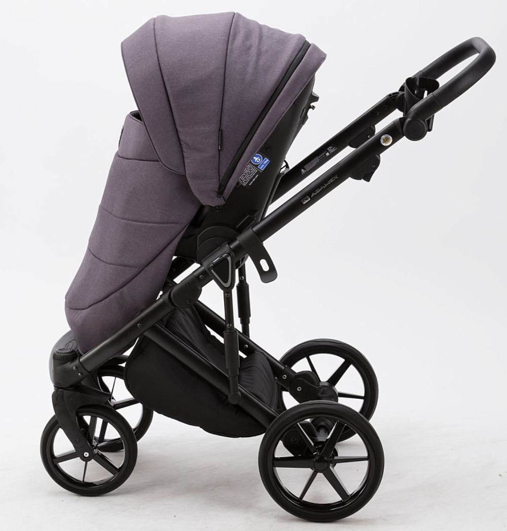 Детская коляска Adamex Marco 3 в 1 GA08 (Т. СЛИВ. ТК. + СЛИВ. КОЖ. ОТДЕЛКА)