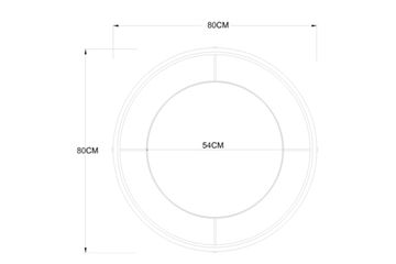 19-OA-9128 Зеркало круглое в металл. раме золотого цвета d80см