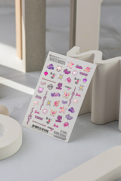 Nogtemoda Слайдер дизайн combi CF090, фиолет, розовое золото