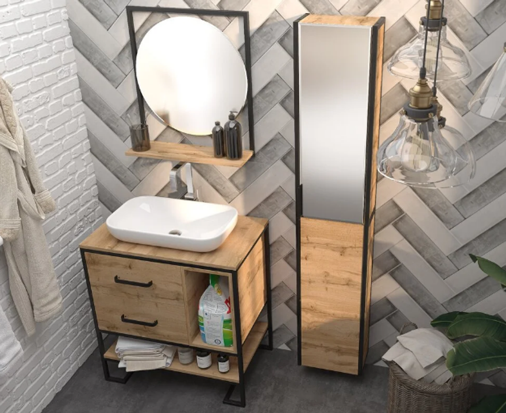 Тумба Grunge Loft 80Н 2я/2п Дуб вотан