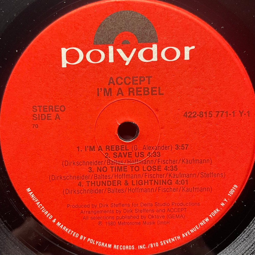 Accept ‎– I'm A Rebel (США 1986г.)
