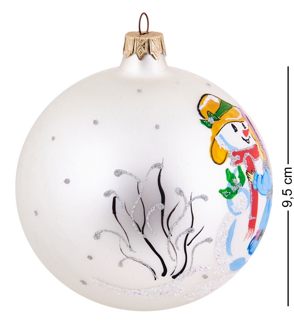 Элита НФШ-1678/1 Ел.украшение Шар «Девочка и снеговик» 95 мм