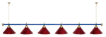 Лампа STARTBILLIARDS 6 пл. (плафоны зеленые,штанга зеленая,фурнитура золото)