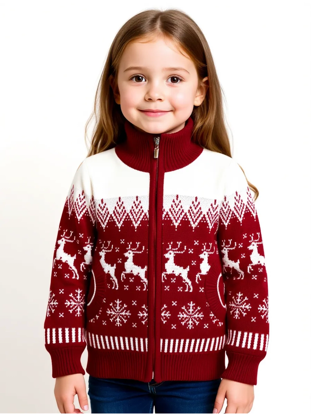 Кофта вязаная на молнии с карманами "Арктика"