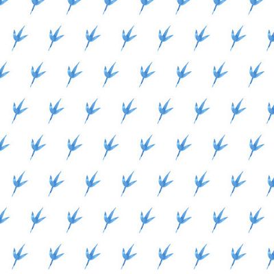 Buy fabric watercolor small leaves blue white