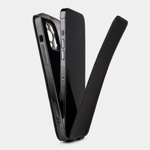 Чехол для iPhone 13 Pro Max из кожи теленка, цвета черный