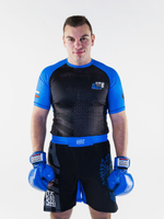 Рашгард с коротким рукавом TFG Союз ММА России (Lite) ( черный-синий)