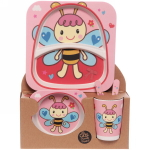 Набор детской посуды из бамбука 5 предметов «Бабочка»