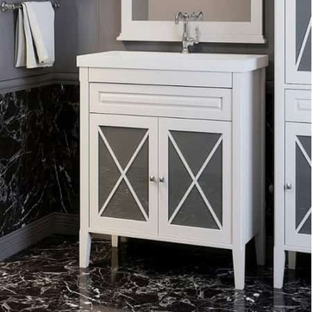 Тумба Палермо 90, цвет белый с раковиной OPADIRIS Анита 90