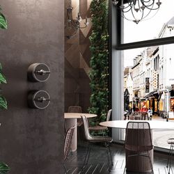 Выключатель двухклавишный с корпусом Werkel Vintage (мокко матовый/хром) W5822052