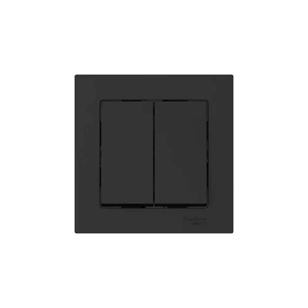 ATLASDESIGN 2-клавишный ВЫКЛЮЧАТЕЛЬ, сх.5, 10АХ, в сборе, быстрозажим. клем., КАРБОН