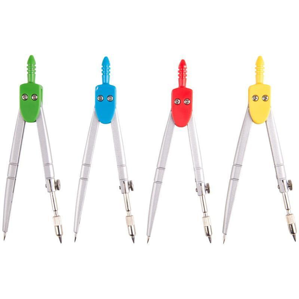 Циркуль 115мм, металлический, пластиковый пенал, в ассортименте (Спейс)