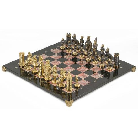 Шахматы "Камелот" бронза креноид змеевик 360х360 мм  A118062