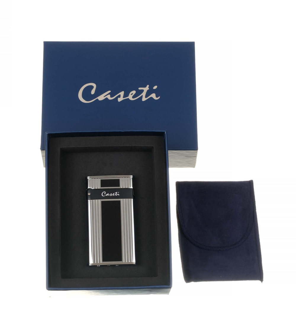 Зажигалка Caseti турбо, тонкая, серебристая CA418-3