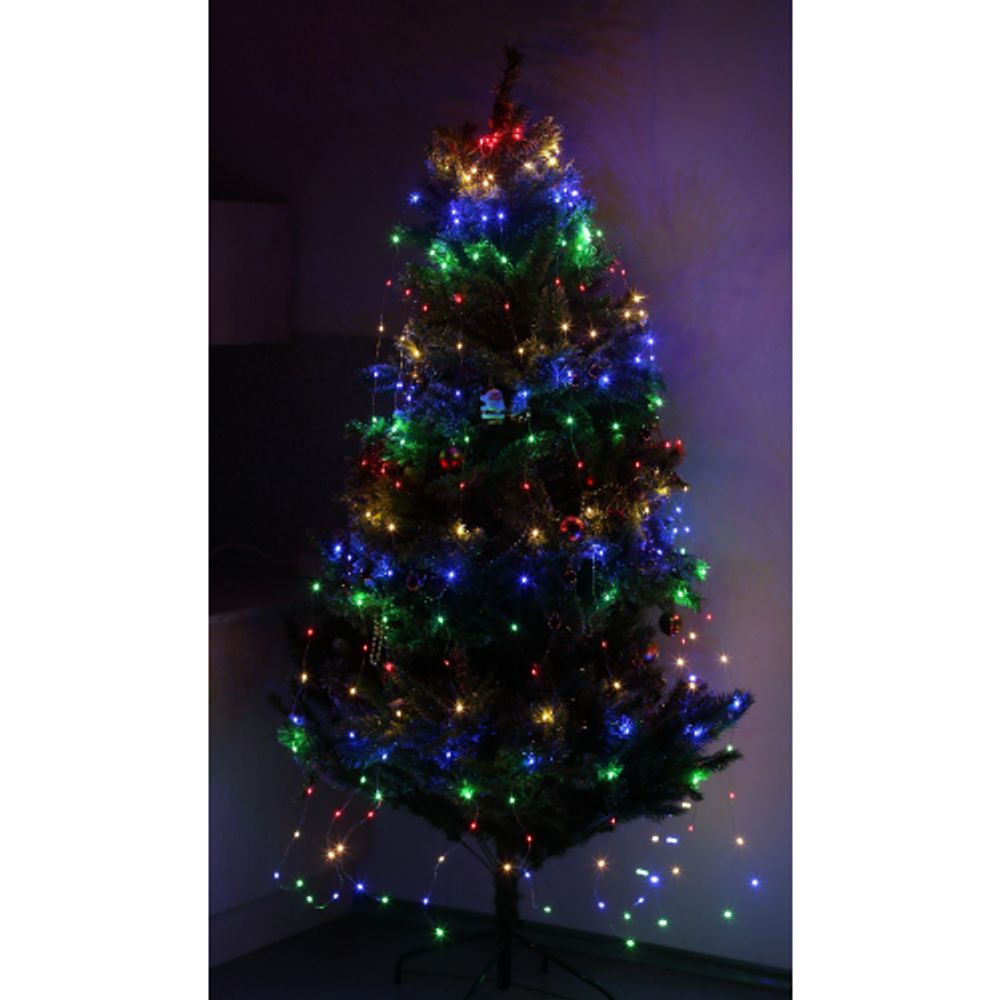 ENIN -2NM ЭРА Гирлянда LED Дождик 10 нитей 2 метра мультиколор 220V