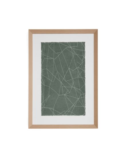 Durkan Абстрактная картина на переработанной бумаге зеленая 100 x 70 см