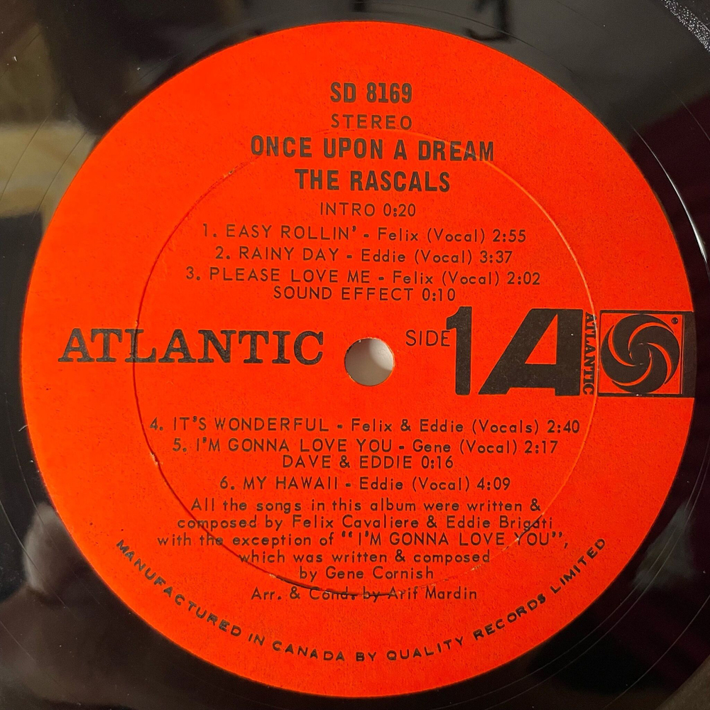Винтажная виниловая пластинка LP The Rascals Once Upon A Dream (Canada 1968)