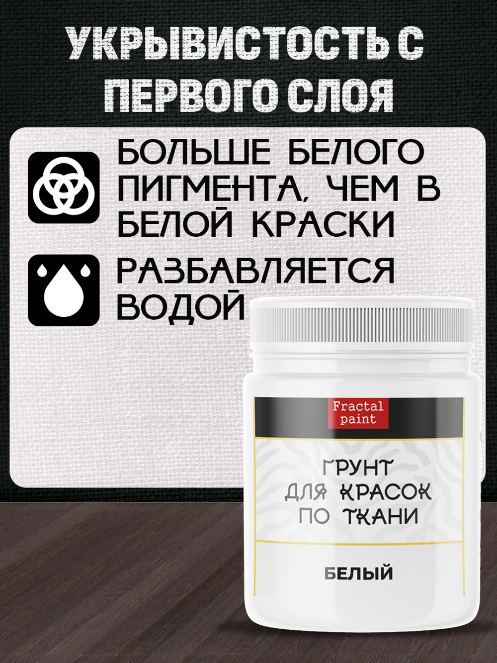 Комбо-набор для красок по ткани (грунт прозрачный,грунт белый) 2х50 мл