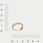 Кольцо с фианитом из розового золота 585 пробы для женщин (арт. 118448)