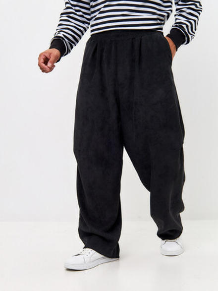 Брюки вельветовые мужские широкие на резинке