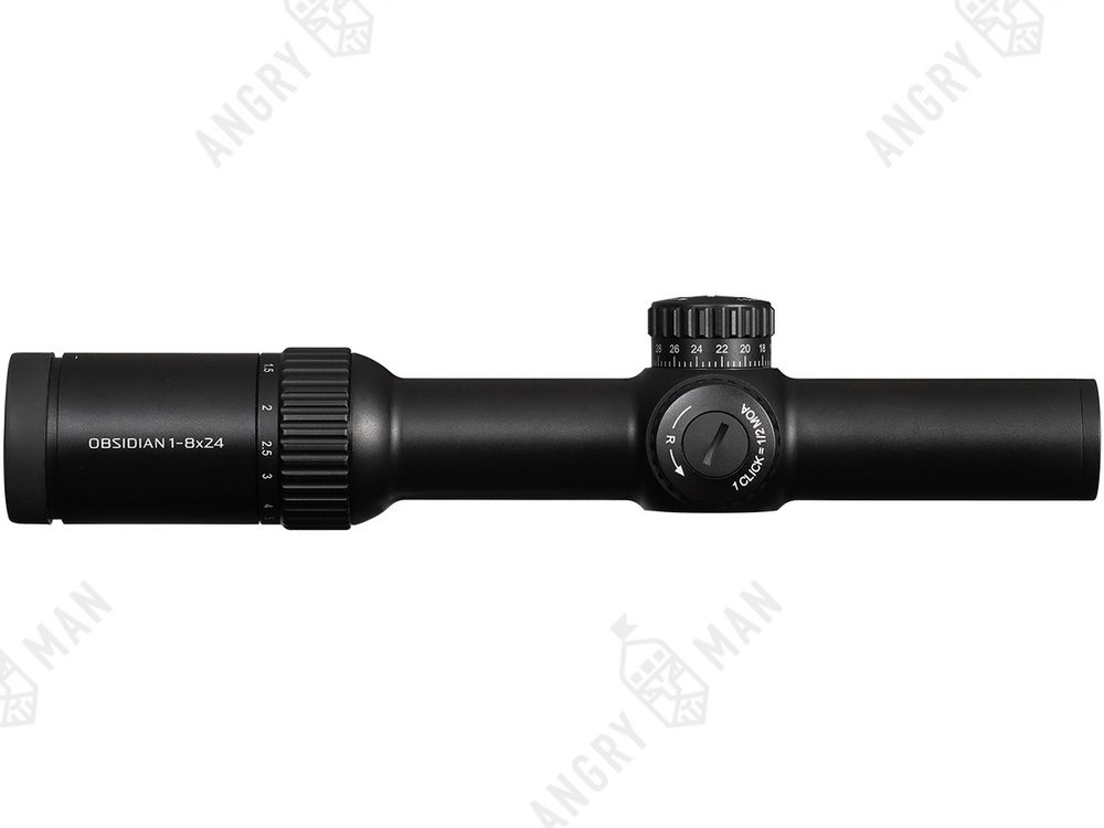 Прицел Obsidian 1-8x24, сетка X2, подсветка (точка), 30мм, 1/2 МОА, IPX7, 512г, Gaut