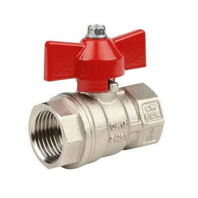 Кран шаровой STOUT - 3/4" (ВР/ВР, PN30, Tmax 150°С, ручка-бабочка красная)