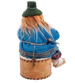 Народные промыслы RK-727 Кукла-шкатулка «Дед с гармошкой»