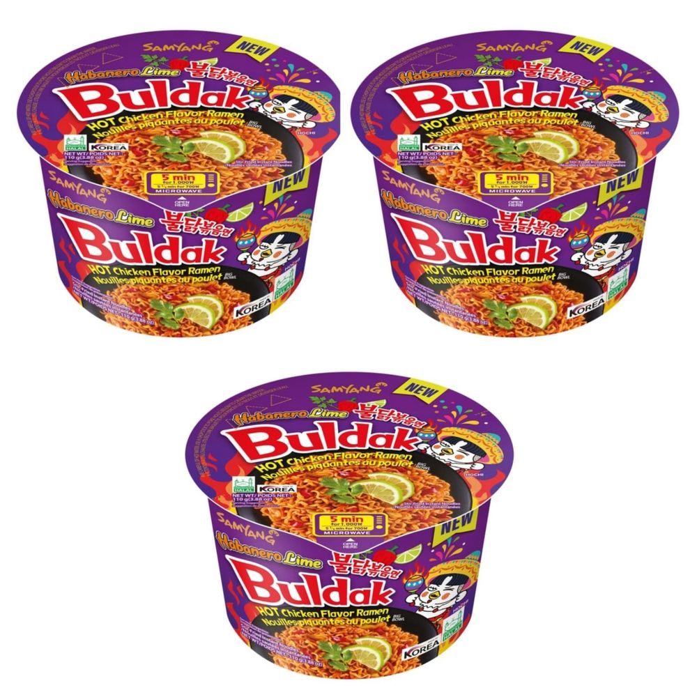 Лапша Samyang Острая курица Хабанеро и Лайм 110 г 3 шт