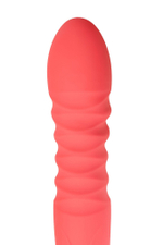 Коралловый вибратор Flox с возвратно-поступательными движениями - 21,5 см. (Цвет: коралловый)