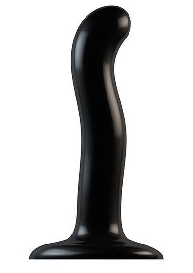 Черный фаллоимитатор-насадка Strap-On-Me P&amp;G spot Dildo size S - 16,4 см.