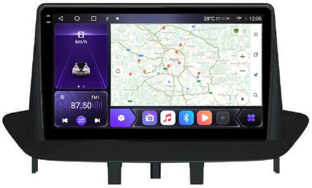 Магнитола для Renault Fluence/ Megane 2009-2017 - Carmedia SF-9997-L QLed+2K, Android 12, TS10, CarPlay, 4G SIM-слот