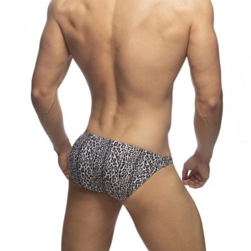 Мужские плавки с серым леопардовым принтом Romeo Rossi 6611-4