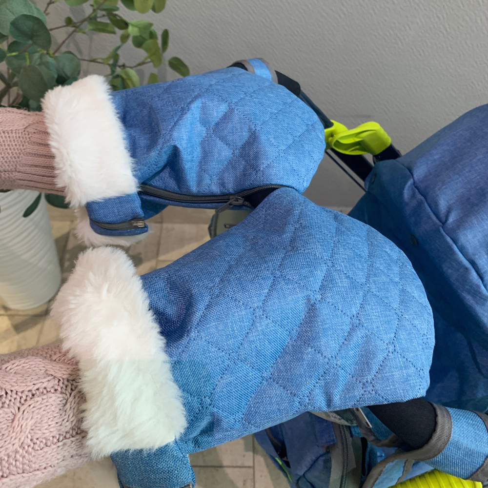 Коляска комбинированная (санки - коляска) «Ника Детям 7-7» джинс синий (арт. НД7-7/1)